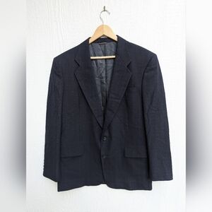 Vintage Christian Dior Wool Navy Blue Pinstripe Blazer Sports Coat Men's 42L